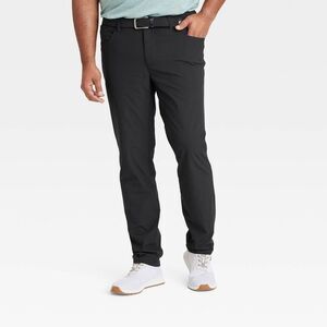 All In Motion - Men's Big Golf Slim Pants - All In Motion Black On Black